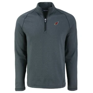 Arizona cardinals cutter buck peshastin eco fleece tri blend raglan recycled quarter zip jacket Heather black M