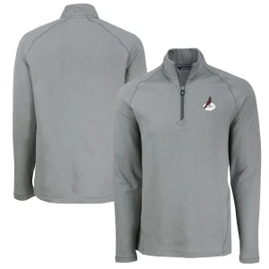 Arizona cardinals cutter buck peshastin eco fleece tri blend raglan recycled quarter zip jacket Heather gray