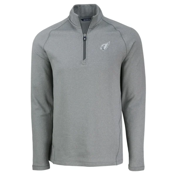 Arizona cardinals cutter buck peshastin eco fleece tri blend raglan recycled quarter zip jacket Heather gray M
