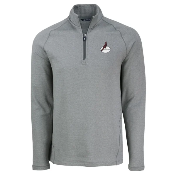 Arizona cardinals cutter buck peshastin eco fleece tri blend raglan recycled quarter zip jacket Heather gray M