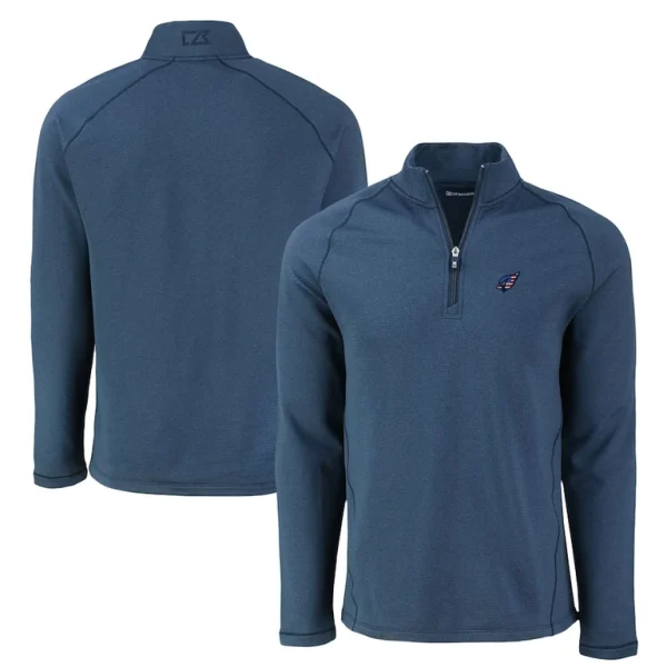 Arizona cardinals cutter buck peshastin eco fleece tri blend raglan recycled quarter zip jacket Heather navy
