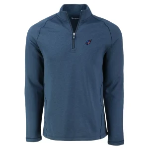 Arizona cardinals cutter buck peshastin eco fleece tri blend raglan recycled quarter zip jacket Heather navy M