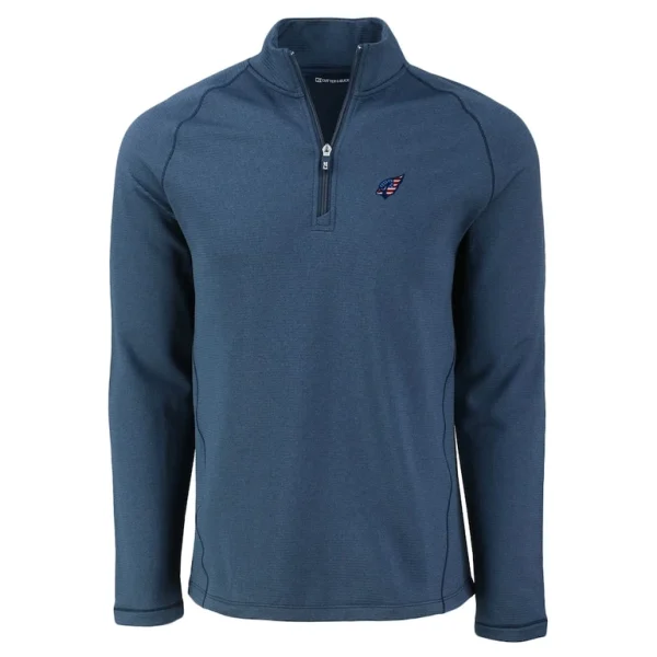 Arizona cardinals cutter buck peshastin eco fleece tri blend raglan recycled quarter zip jacket Heather navy M