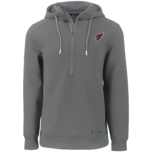 Arizona cardinals cutter buck primary mark roam eco recycled half zip pullover hoodie Gray M