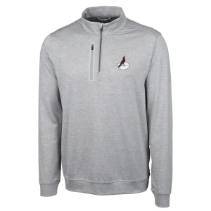 Arizona cardinals cutter buck stealth heathered big tall throwback logo quarter zip pullover top Gray 2XB