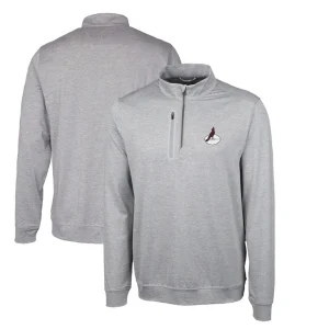 Arizona cardinals cutter buck stealth heathered big tall throwback logo quarter zip pullover top Gray