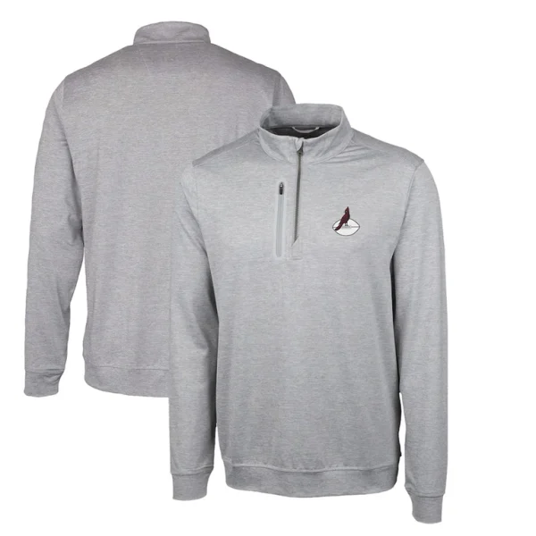 Arizona cardinals cutter buck stealth heathered big tall throwback logo quarter zip pullover top Gray