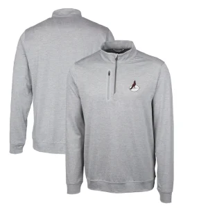 Arizona cardinals cutter buck stealth heathered throwback logo quarter zip pullover top Gray