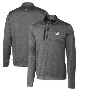 Arizona cardinals cutter buck stealth heathered throwback logo quarter zip pullover top steel Cardinal