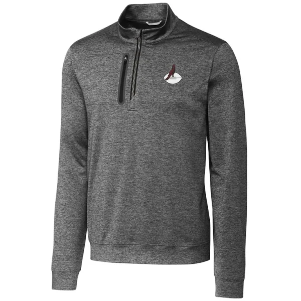 Arizona cardinals cutter buck stealth heathered throwback logo quarter zip pullover top steel Cardinal M