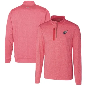 Arizona cardinals cutter buck stealth quarter zip pullover top Heathered cardinal