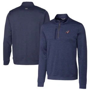 Arizona cardinals cutter buck stealth quarter zip pullover top Heathered navy