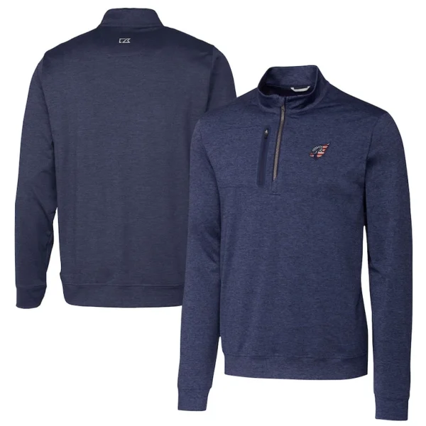 Arizona cardinals cutter buck stealth quarter zip pullover top Heathered navy