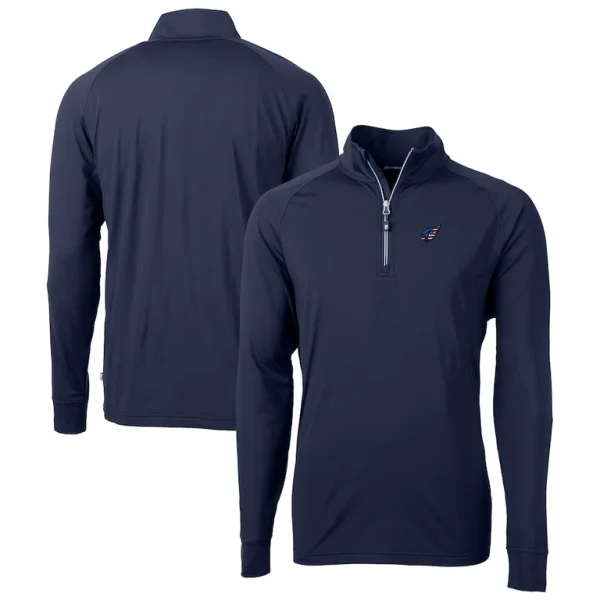 Arizona cardinals cutter buck team adapt eco knit hybrid recycled quarter zip pullover top Navy
