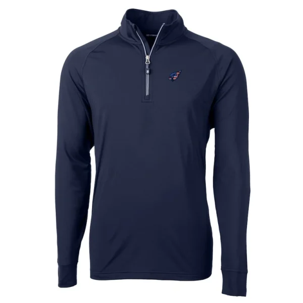 Arizona cardinals cutter buck team adapt eco knit hybrid recycled quarter zip pullover top Navy M