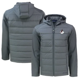 Arizona cardinals cutter buck throwback big tall evoke hybrid eco softshell recycled full zip jacket Gray