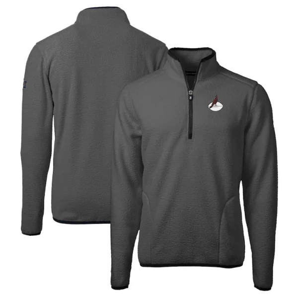Arizona cardinals cutter buck throwback cascade eco sherpa fleece quarter zip pullover jacket Grayblack