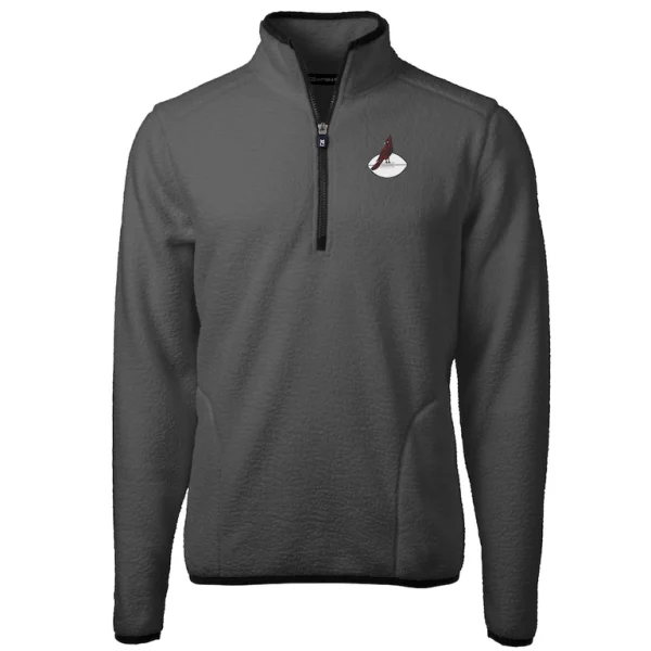 Arizona cardinals cutter buck throwback cascade eco sherpa fleece quarter zip pullover jacket Grayblack M