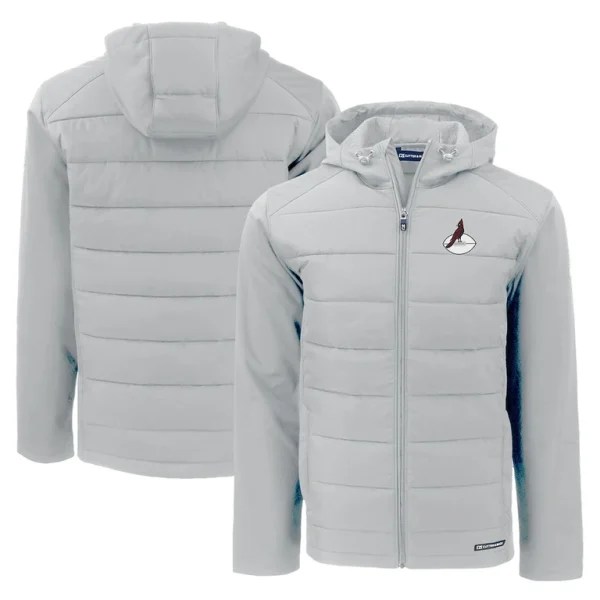 Arizona cardinals cutter buck throwback evoke hybrid eco softshell recycled full zip hoodie jacket Gray