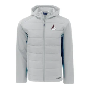 Arizona cardinals cutter buck throwback evoke hybrid eco softshell recycled full zip hoodie jacket Gray M