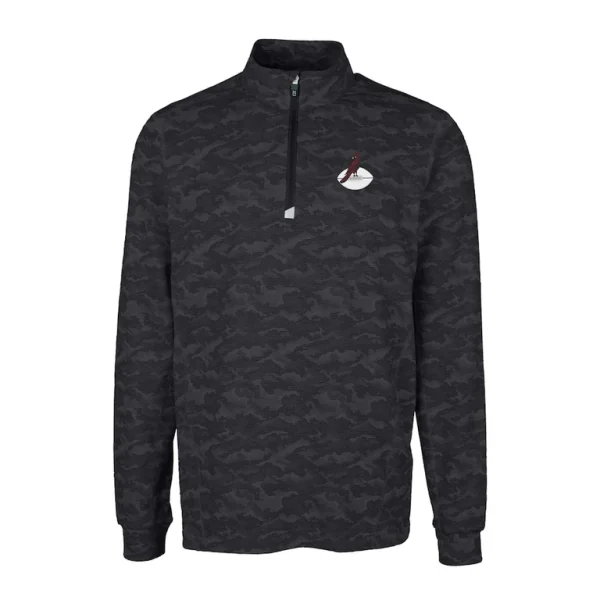 Arizona cardinals cutter buck throwback logo big tall traverse camo print stretch quarter zip pullover top Black 2XB