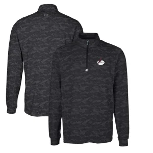 Arizona cardinals cutter buck throwback logo big tall traverse camo print stretch quarter zip pullover top Black