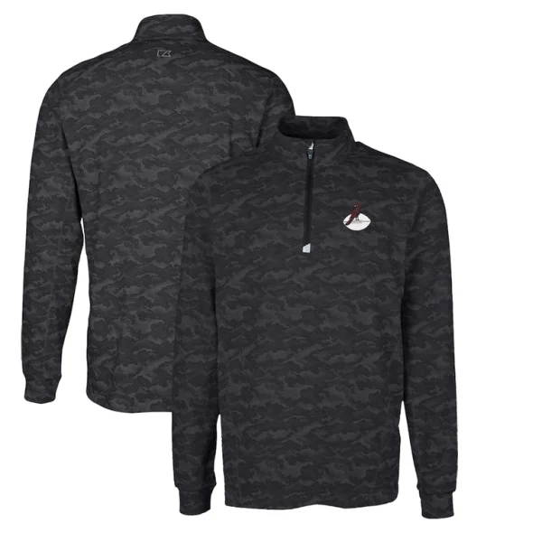 Arizona cardinals cutter buck throwback logo big tall traverse camo print stretch quarter zip pullover top Black