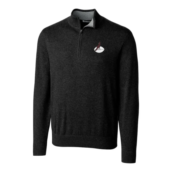 Arizona cardinals cutter buck throwback logo lakemont tri blend big tall quarter zip pullover sweater Black 2XB