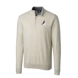 Arizona cardinals cutter buck throwback logo lakemont tri blend big tall quarter zip pullover sweater oatmeal Cardinal 2XB