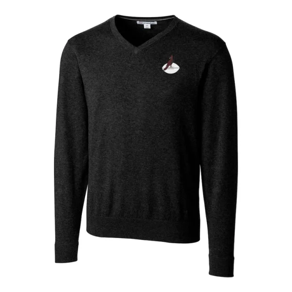 Arizona cardinals cutter buck throwback logo lakemont tri blend big tall v neck pullover sweater Black 2XB