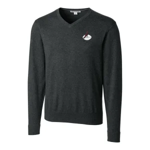 Arizona cardinals cutter buck throwback logo lakemont tri blend big tall v neck pullover sweater Heather charcoal 2XB