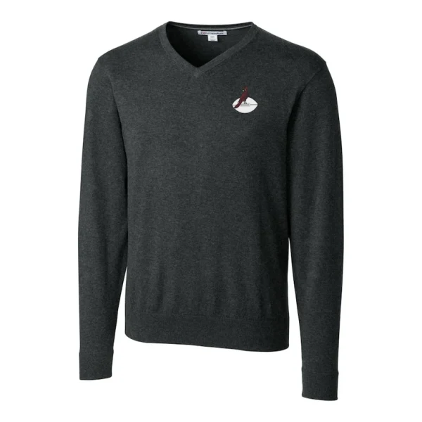 Arizona cardinals cutter buck throwback logo lakemont tri blend big tall v neck pullover sweater Heather charcoal 2XB