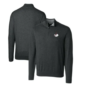 Arizona cardinals cutter buck throwback logo lakemont tri blend quarter zip pullover sweater Heather charcoal