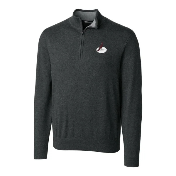 Arizona cardinals cutter buck throwback logo lakemont tri blend quarter zip pullover sweater Heather charcoal M
