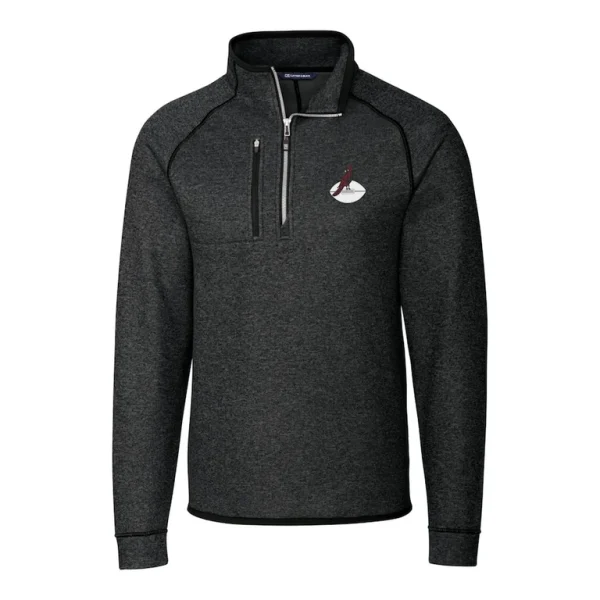 Arizona cardinals cutter buck throwback logo mainsail sweater knit half zip pullover jacket Heather charcoal M