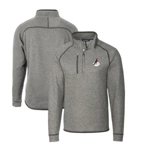 Arizona cardinals cutter buck throwback logo mainsail sweater knit half zip pullover jacket Heather gray