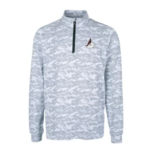 Arizona cardinals cutter buck throwback logo traverse camo print stretch quarter zip pullover top Charcoal M