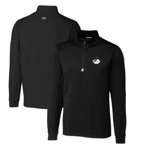 Arizona cardinals cutter buck throwback logo traverse stretch quarter zip big tall pullover top Black