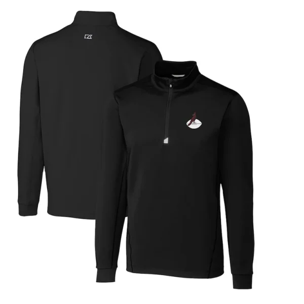 Arizona cardinals cutter buck throwback logo traverse stretch quarter zip big tall pullover top Black