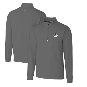 Arizona cardinals cutter buck throwback logo traverse stretch quarter zip big tall pullover top steel Cardinal