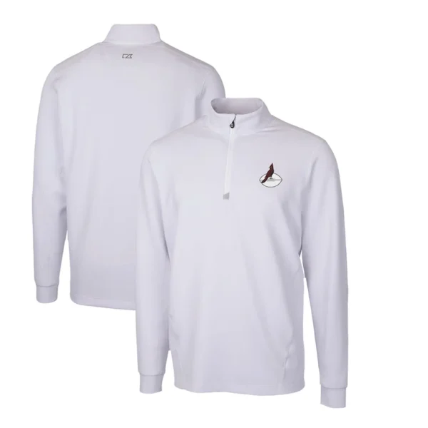 Arizona cardinals cutter buck throwback logo traverse stretch quarter zip pullover top White