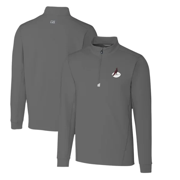 Arizona cardinals cutter buck throwback logo traverse stretch quarter zip pullover top steel Cardinal