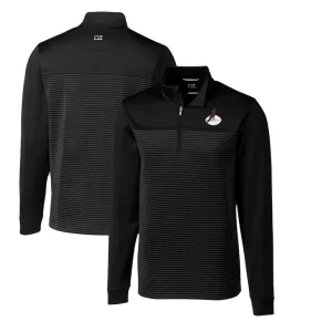 Arizona cardinals cutter buck throwback logo traverse stripe stretch quarter zip big tall pullover top Black
