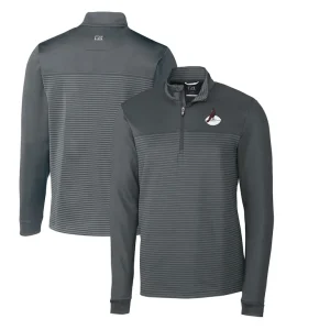 Arizona cardinals cutter buck throwback logo traverse stripe stretch quarter zip pullover top steel Cardinal