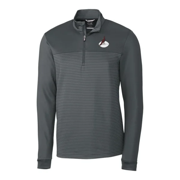 Arizona cardinals cutter buck throwback logo traverse stripe stretch quarter zip pullover top steel Cardinal M