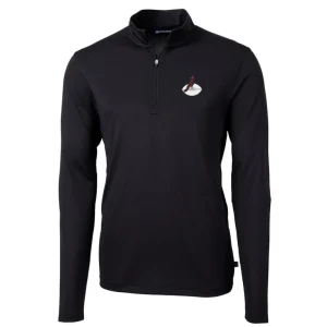 Arizona cardinals cutter buck throwback logo virtue eco pique recycled quarter zip big tall pullover top Black 2XB