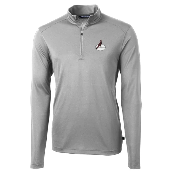 Arizona cardinals cutter buck throwback logo virtue eco pique recycled quarter zip big tall pullover top Gray 2XB