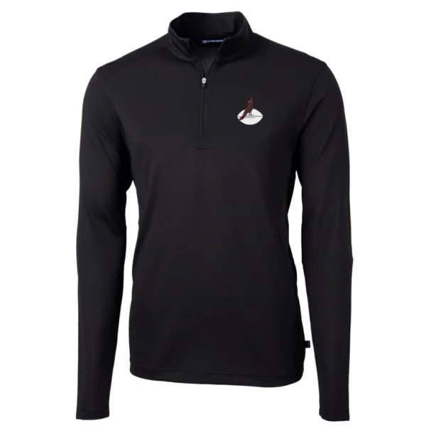 Arizona cardinals cutter buck throwback logo virtue eco pique recycled quarter zip pullover top Black S