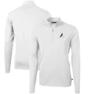 Arizona cardinals cutter buck throwback logo virtue eco pique recycled quarter zip pullover top White