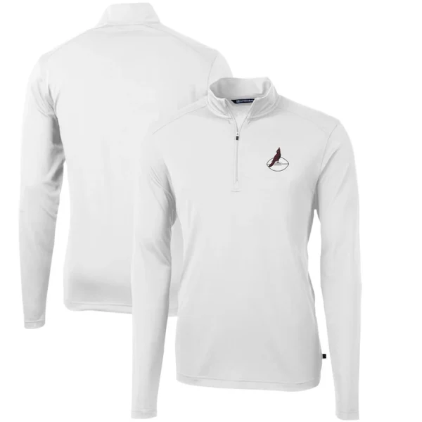 Arizona cardinals cutter buck throwback logo virtue eco pique recycled quarter zip pullover top White
